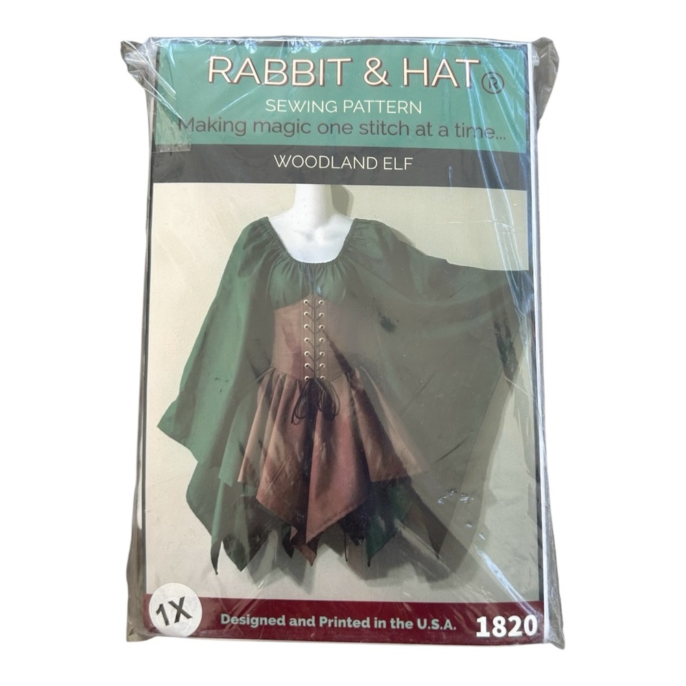 NEW Retired Rabbit & Hat Woodland Elf Sewing Pattern #1820 Size 1X Fairycore